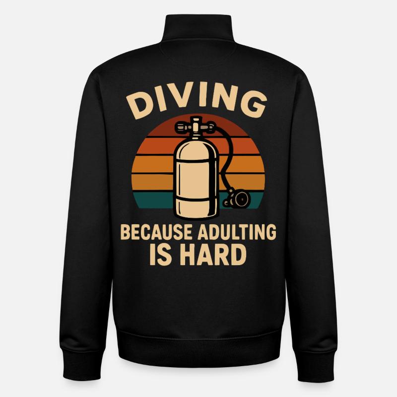 Diving Escape – When adulthood is annoying - Unisex Organic Zip Sweatshirt by Stanley/Stella - black