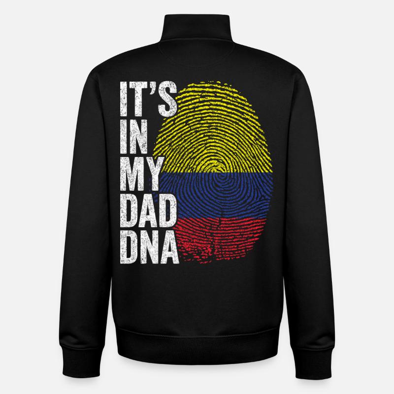 Drapeau Colombie Empreinte Papa Colombien - Sweat zippé unisexe en coton bio Stanley/Stella - noir