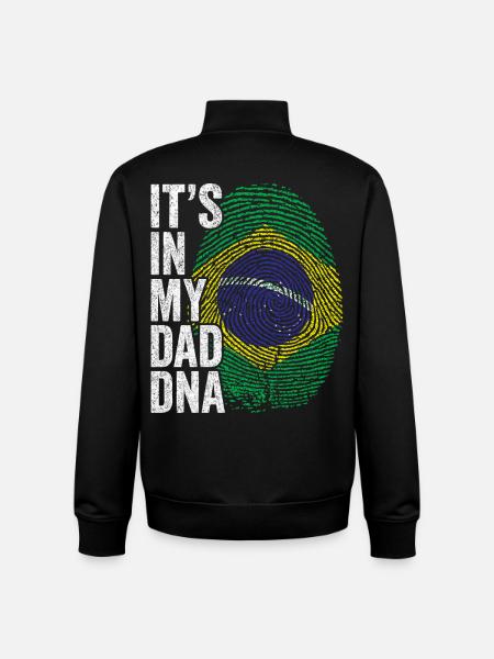 Drapeau Brésil Empreinte Papa Brésilien - Sweat zippé unisexe en coton bio Stanley/Stella - noir