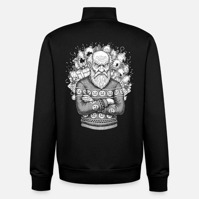 Pull de Noël moche - Sweat zippé unisexe en coton bio Stanley/Stella - noir