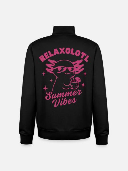 Relaxolotl Summer Vibes - Unisex Organic Zip Sweatshirt by Stanley/Stella - black
