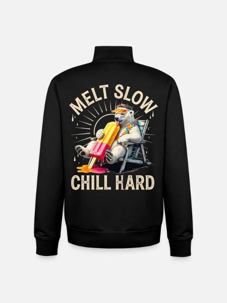 Melt Slow Chill Hard Bear - Unisex Organic Zip Sweatshirt by Stanley/Stella - black