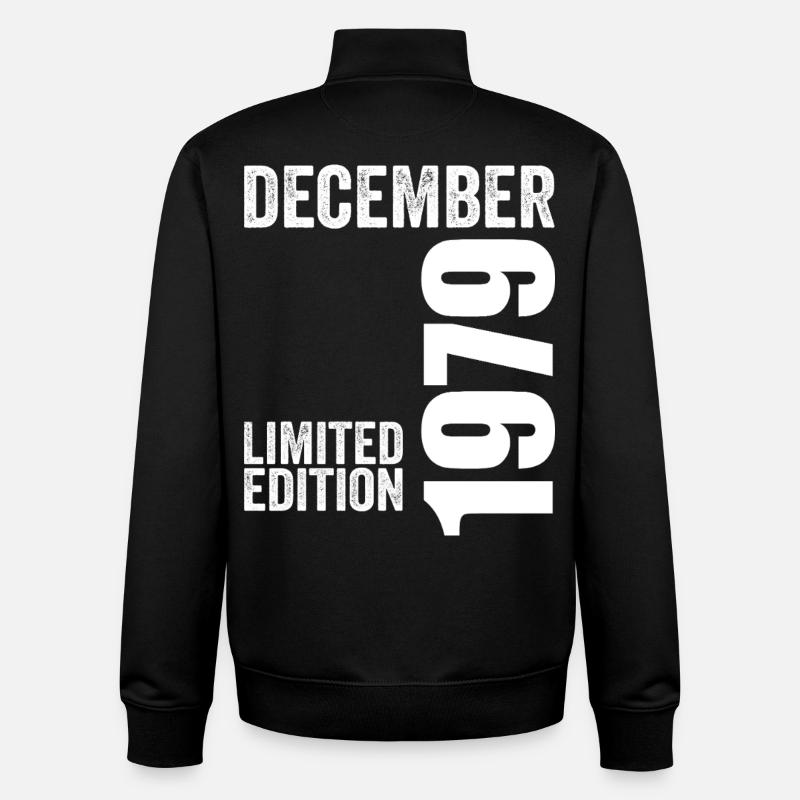 Cadeau Anniversaire Rétro - Décembre 1979 - Sweat zippé unisexe en coton bio Stanley/Stella - noir