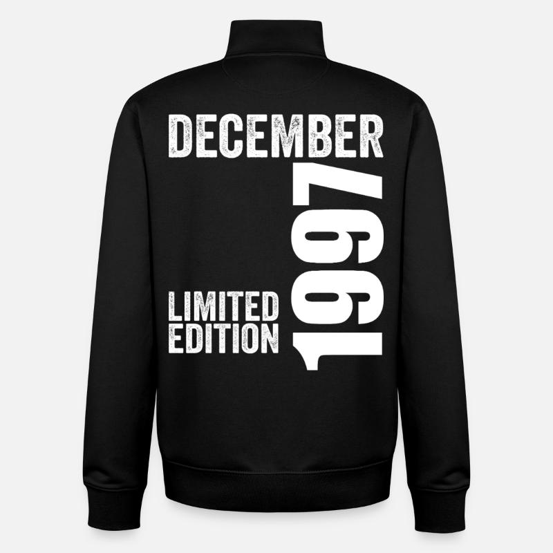 Cadeau Anniversaire Rétro - Décembre 1997 - Sweat zippé unisexe en coton bio Stanley/Stella - noir