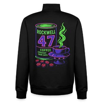 Rockwell 47 Neon Coffee Art - Unisex Organic Zip Sweatshirt by Stanley/Stella - black - Back - AI Model Male 185 light (185cm)