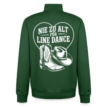 Nie zu alt für Line Dance Western Herz - Unisex Organic Zip Sweatshirt von Stanley/Stella - Flaschengrün - Hinten - AI Model Male 185 dark (185cm)