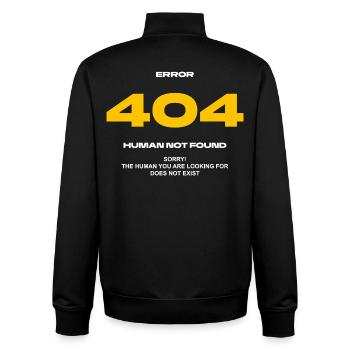 Error 404 Human not found - Unisex Organic Zip Sweatshirt by Stanley/Stella - black - Back - AI Model Male 185 light (185cm)