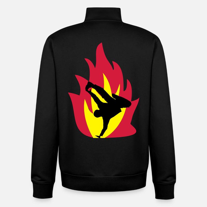 Breakdancer dans le feu - Sweat zippé unisexe en coton bio Stanley/Stella - noir
