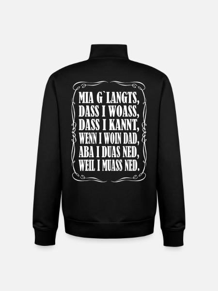 Mia g`langts... - Unisex Organic Zip Sweatshirt von Stanley/Stella - Schwarz