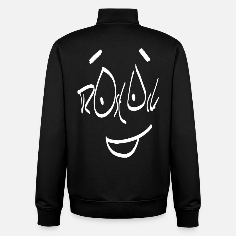Sourire du visage de Rostock - Sweat zippé unisexe en coton bio Stanley/Stella - noir