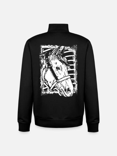 Reiten - Reiter - Pferd - Pferdekopf - Unisex Organic Zip Sweatshirt von Stanley/Stella - Schwarz