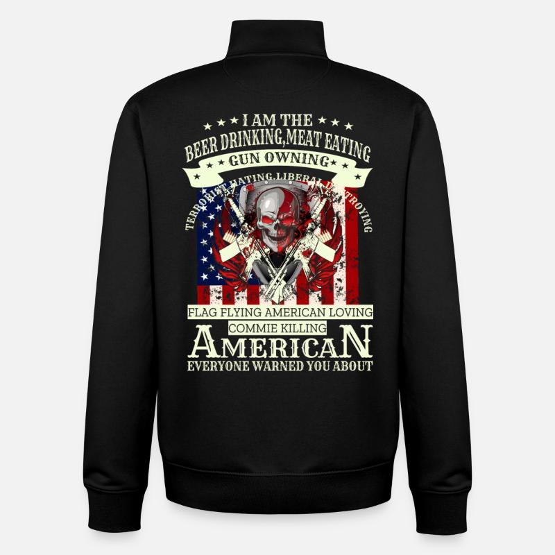 Army Skull - Unisex Organic Zip Sweatshirt von Stanley/Stella - Schwarz