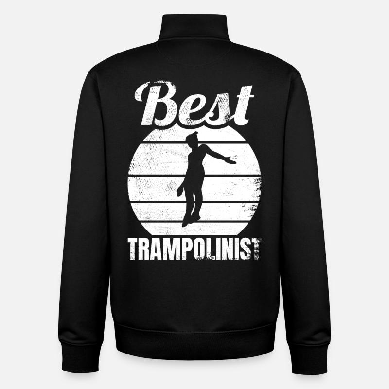 Drôle de pull trampoline - Sweat zippé unisexe en coton bio Stanley/Stella - noir