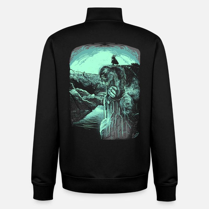 Pulpit Rock - Troll - Norway - Unisex Organic Zip Sweatshirt by Stanley/Stella - black