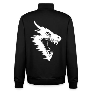 White Dragon's Attack - Unisex Organic Zip Sweatshirt by Stanley/Stella - black - Back - AI Model Male 185 light (185cm)
