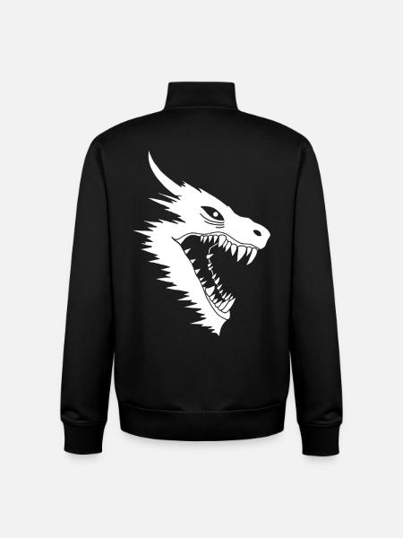 White Dragon's Attack - Unisex Organic Zip Sweatshirt by Stanley/Stella - black