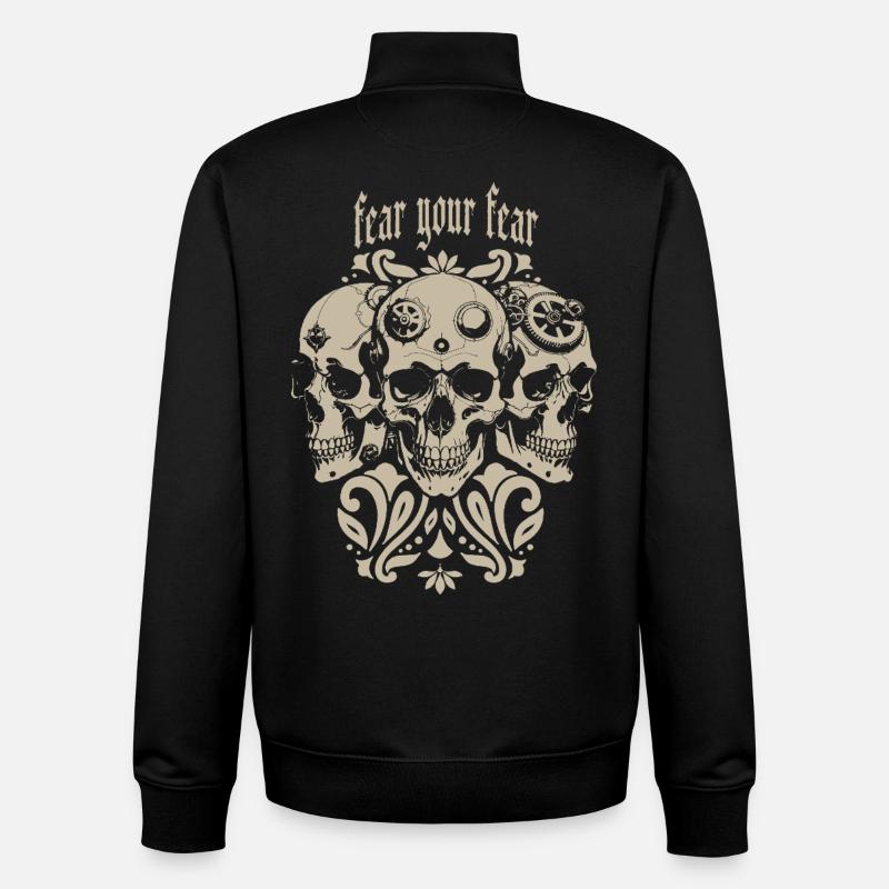 Three sculls - Unisex Organic Zip Sweatshirt by Stanley/Stella - black