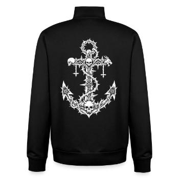 Occult Anchor – Art du Metal Extrême - Sweat zippé unisexe en coton bio Stanley/Stella - noir - Dos - AI Model Male 185 light (185cm)