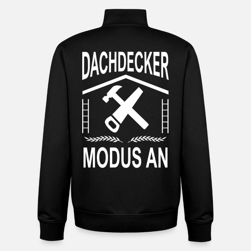 Roofer Mode ON - Unisex Organic Zip Sweatshirt by Stanley/Stella - black