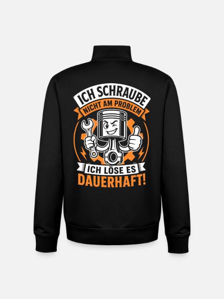 Ich schraube nicht am Problem - Unisex Organic Zip Sweatshirt von Stanley/Stella - Schwarz