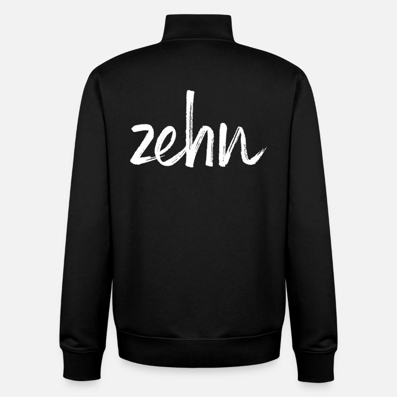dix 10 numéro de cadeau d'anniversaire - Sweat zippé unisexe en coton bio Stanley/Stella - noir