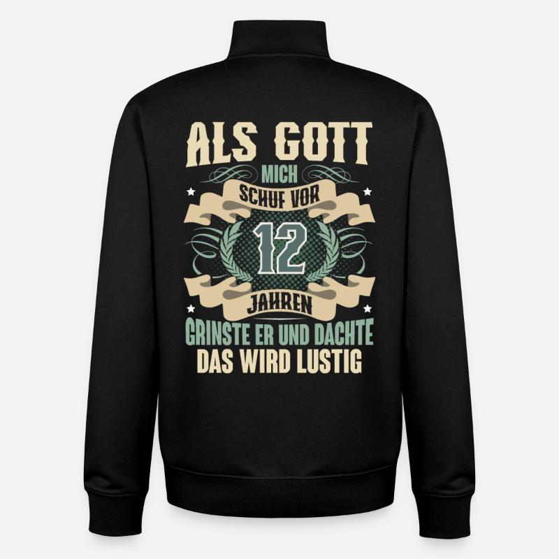 12. Geburtstag Als Gott Mich Schuf Vor - Unisex Organic Zip Sweatshirt von Stanley/Stella - Schwarz