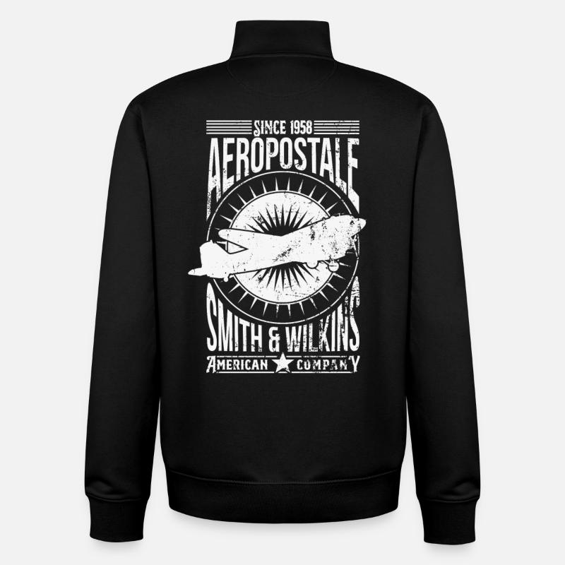 Aeropostale - Sweat zippé unisexe en coton bio Stanley/Stella - noir