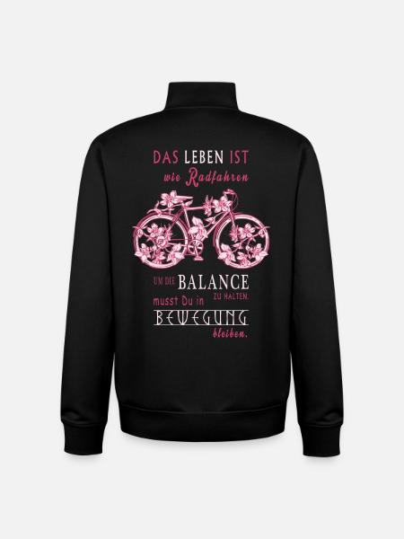 Life is like cycling - Unisex Organic Zip Sweatshirt by Stanley/Stella - black