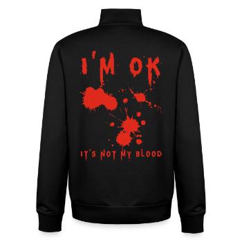 I'm Fine (English) - Unisex Organic Zip Sweatshirt by Stanley/Stella - black - Back - AI Model Male 185 light (185cm)