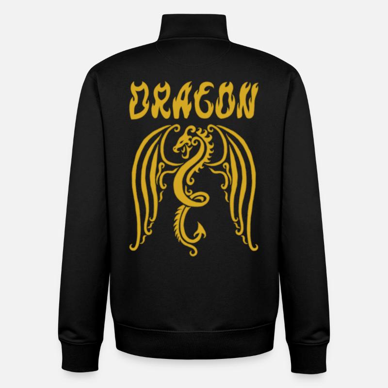 Dragon d or - Sweat zippé unisexe en coton bio Stanley/Stella - noir