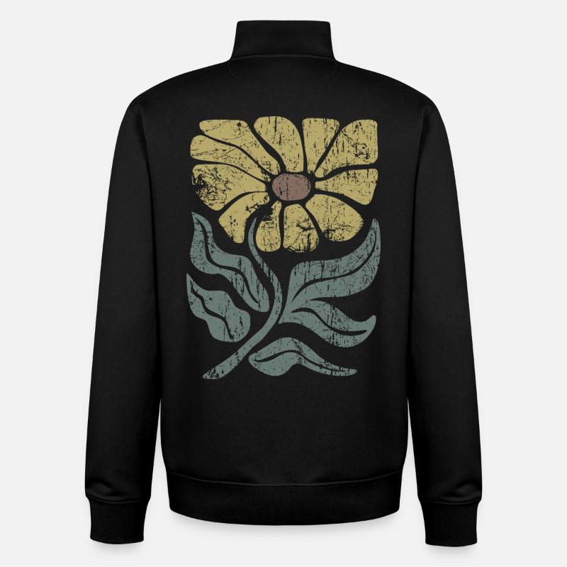 Fleurs - Printemps - Été - Dire - Sweat zippé unisexe en coton bio Stanley/Stella - noir