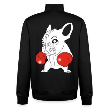 Weißer Hundeboxer - Unisex Organic Zip Sweatshirt von Stanley/Stella - Schwarz - Hinten - AI Model Male 185 light (185cm)