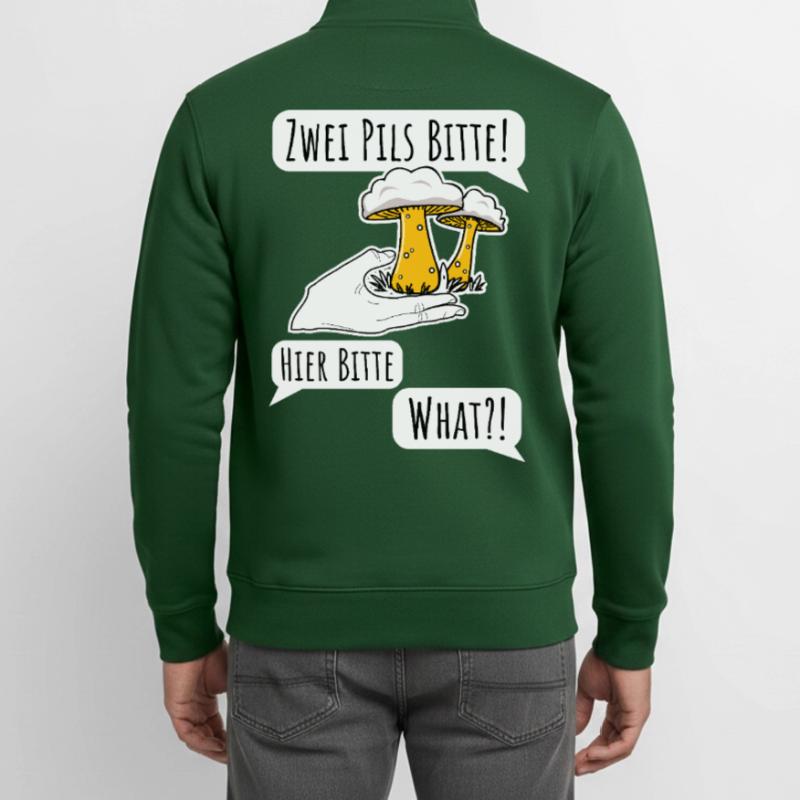 Bier bestellen ist nicht einfach! Pils oder Pilz? Unisex Organic Zip Sweatshirt von Stanley/Stella