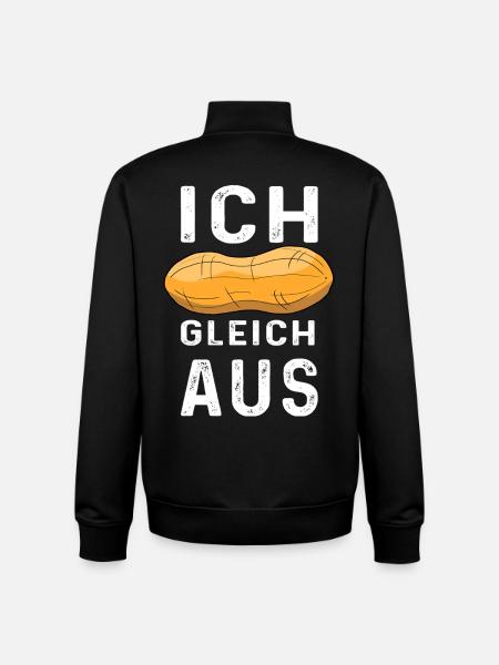Peanut motif with humorous text - Unisex Organic Zip Sweatshirt by Stanley/Stella - black