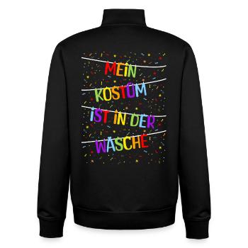 Mon costume est dans la blanchisserie Carnaval Carnaval - Sweat zippé unisexe en coton bio Stanley/Stella - noir - Dos - AI Model Male 185 light (185cm)
