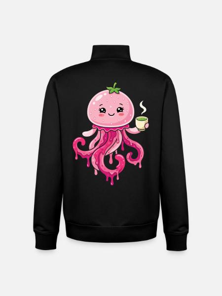 Kawaii Matcha Qualle süß - Unisex Organic Zip Sweatshirt von Stanley/Stella - Schwarz