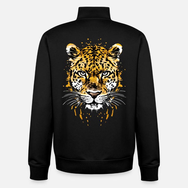 Gepard Kopf Afrika afrikanisch - Unisex Organic Zip Sweatshirt von Stanley/Stella - Schwarz