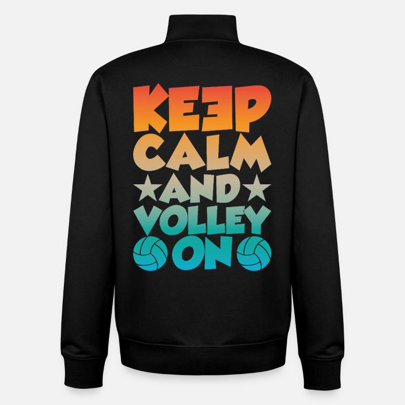 Reste calme et volée - Sweat zippé unisexe en coton bio Stanley/Stella - noir