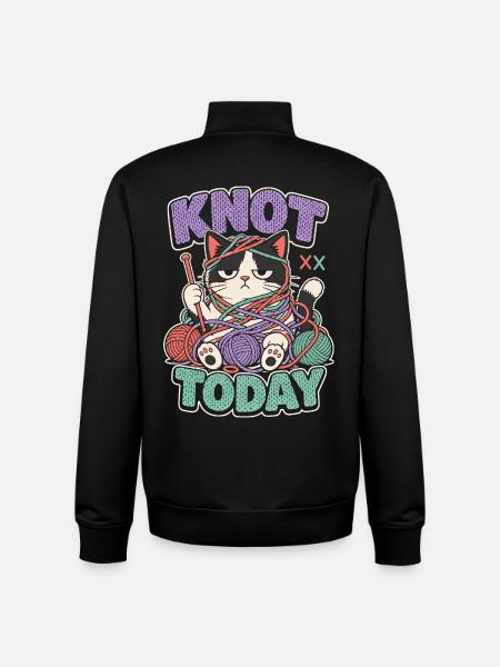 Knot Today Katze mit Wolle - Unisex Organic Zip Sweatshirt von Stanley/Stella - Schwarz