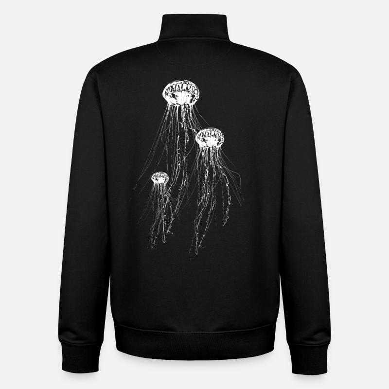 Méduse - Sweat zippé unisexe en coton bio Stanley/Stella - noir
