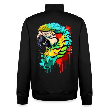 Parrot Colorful - Macaw Parrot - Exotic Birds - Unisex Organic Zip Sweatshirt by Stanley/Stella - black - Back - AI Model Male 185 light (185cm)