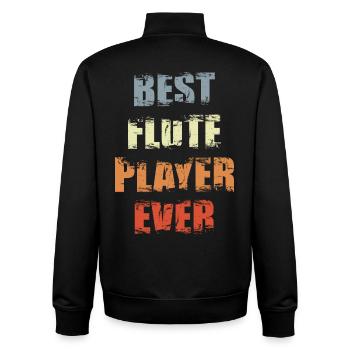 Meilleur flûtiste - Sweat zippé unisexe en coton bio Stanley/Stella - noir - Dos - AI Model Male 185 light (185cm)