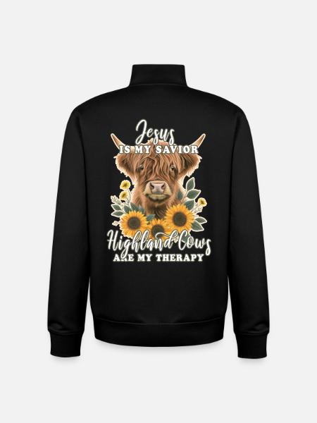 Hochlandrind Christlicher Vers - Unisex Organic Zip Sweatshirt von Stanley/Stella - Schwarz