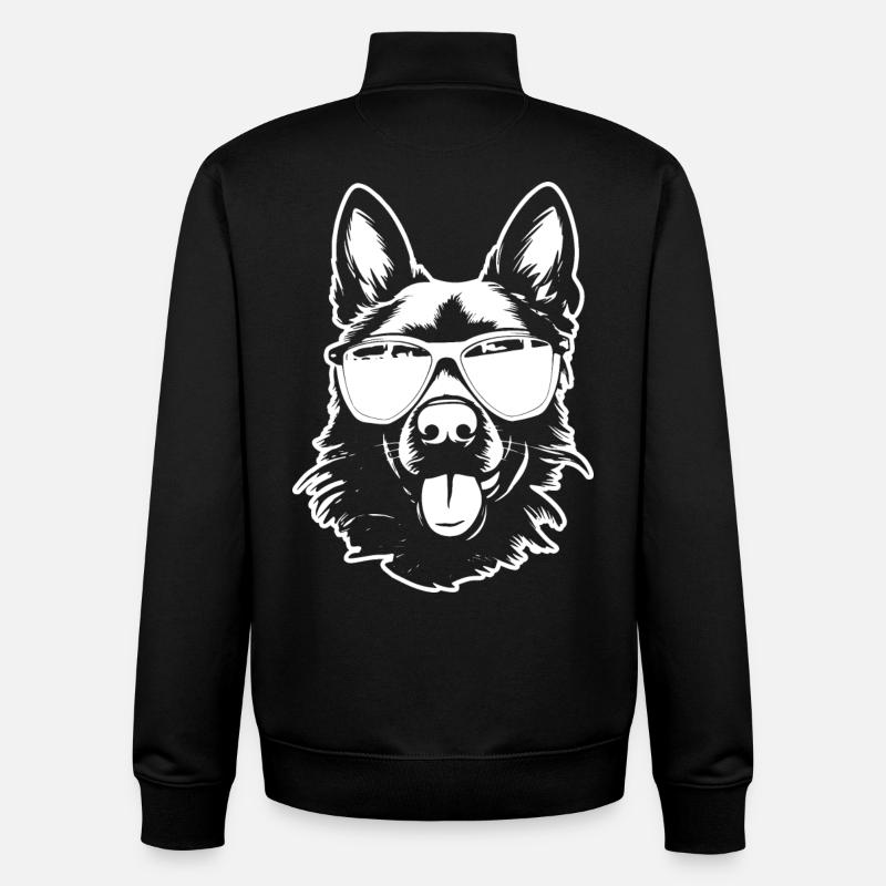 Deutscher Schäferhund Sonnenbrille - Unisex Organic Zip Sweatshirt von Stanley/Stella - Schwarz
