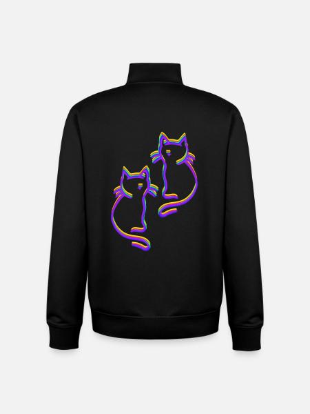 Rainbow Cats LGBT - Unisex Organic Zip Sweatshirt by Stanley/Stella - black