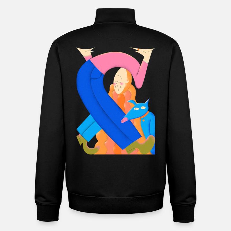 Noué de vie - Sweat zippé unisexe en coton bio Stanley/Stella - noir