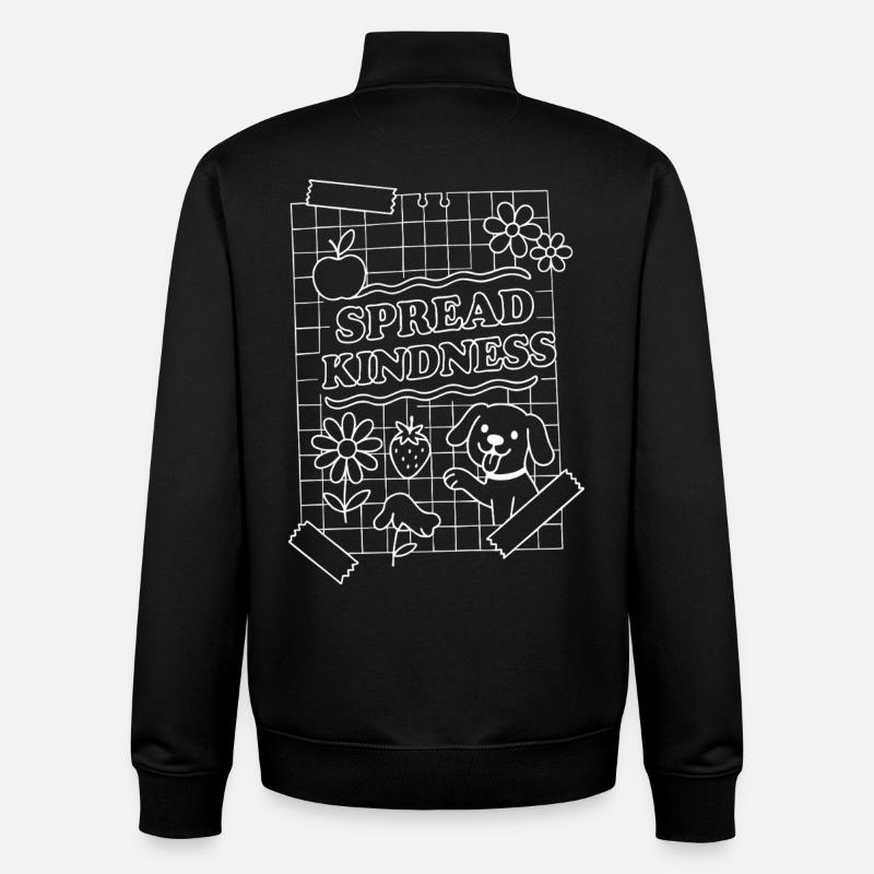 Spread Kindness (white) - Unisex Organic Zip Sweatshirt by Stanley/Stella - black