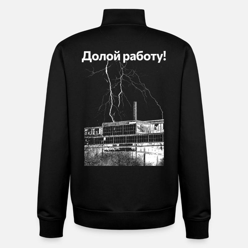 Nieder mit der Arbeit! - Unisex Organic Zip Sweatshirt von Stanley/Stella - Schwarz