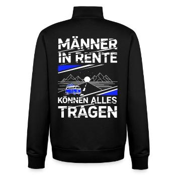 Ruhestand Spruch Rentner Geschenk Lustig 2025 - Unisex Organic Zip Sweatshirt von Stanley/Stella - Schwarz - Hinten - AI Model Male 185 light (185cm)