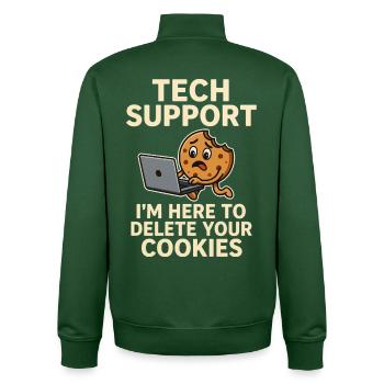 Tech Support I'm Here To Delete Your Cookies - Unisex Organic Zip Sweatshirt by Stanley/Stella - bottle green - Back - AI Model Male 185 dark (185cm)